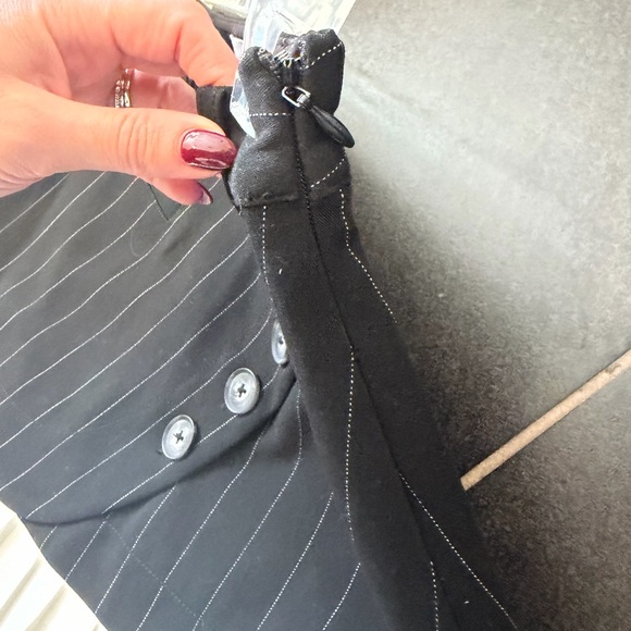 by Anthropologie Asymmetrical Menswear Mini Skirt size 2 nwt - Picture 2 of 11